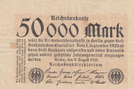 Allemagne 50000 Mark - Reichbanknote - 1923 - P.99