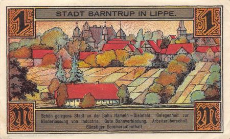 Allemagne ALLEMAGNE  BARNTRUP IN LIPPE - 1 MARK 1921