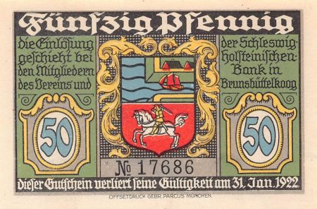 Allemagne ALLEMAGNE  BRÜNSBUTTEL - 50 PFENNIG 1922