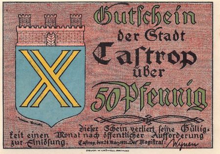 Allemagne ALLEMAGNE  CASTROP - 50 PFENNIG 1921