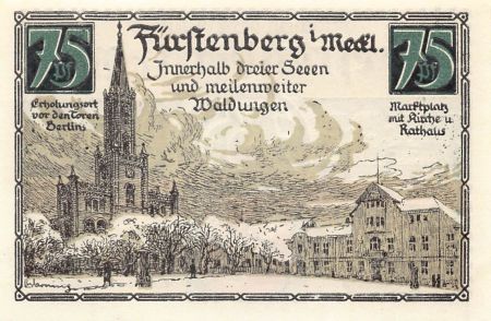 Allemagne ALLEMAGNE  FÜRSTENBERG - 75 PFENNIG 1921