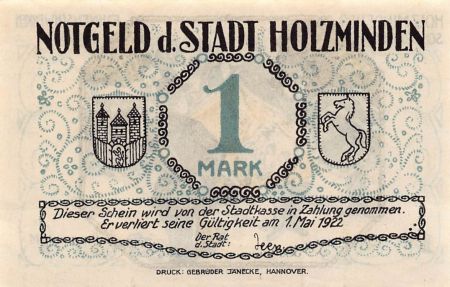 Allemagne Allemagne, Holzminden - 1 Mark 1921