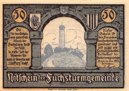 Allemagne ALLEMAGNE  IENA - 50 PFENNIG 1921