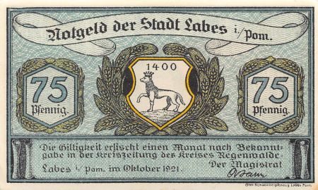 Allemagne ALLEMAGNE  LABES - 75 PFENNIG 1921