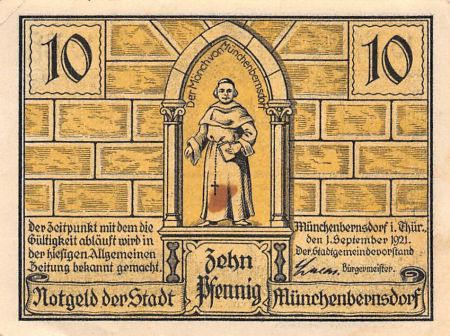 Allemagne ALLEMAGNE  MÜNCHENBERNSDORF - 10 PFENNIG 1921