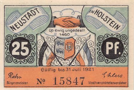 Allemagne ALLEMAGNE  NEUSTADT IN HOLSTEIN - 25 PFENNIG 1921