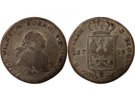 Allemagne ALLEMAGNE  PRUSSE  FRIEDRICH WILHELM II - 1/3 THALER 1793 B BRESLAU