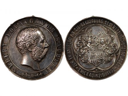 Allemagne ALLEMAGNE  SAXE  ALBERT - MEDAILLE ARGENT 1892