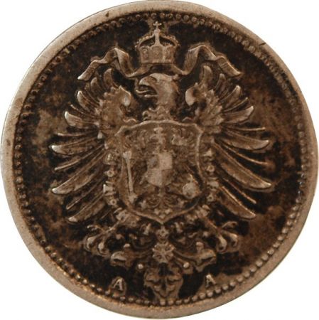 Allemagne ALLEMAGNE  WILHELM I - 20 PFENNIG ARGENT 1874 A BERLIN