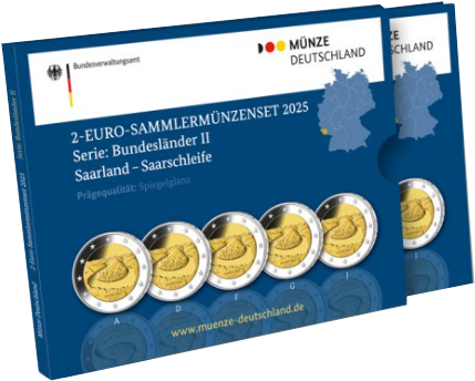 Allemagne Coffret 5 X 2 Euros Commémo. BE - Saarland - Boucle de la Saar (5 Ateliers)