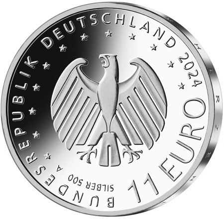 Allemagne Euro de Football UEFA 2024 - 11 Euros Argent 2024