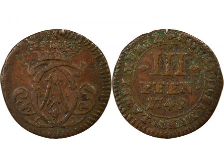 Allemagne Evêché de Münster, Clément Auguste I - 3 Pfennig - 1748