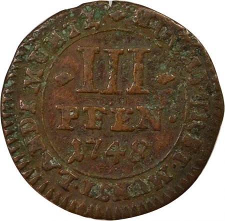 Allemagne Evêché de Münster, Clément Auguste I - 3 Pfennig - 1748