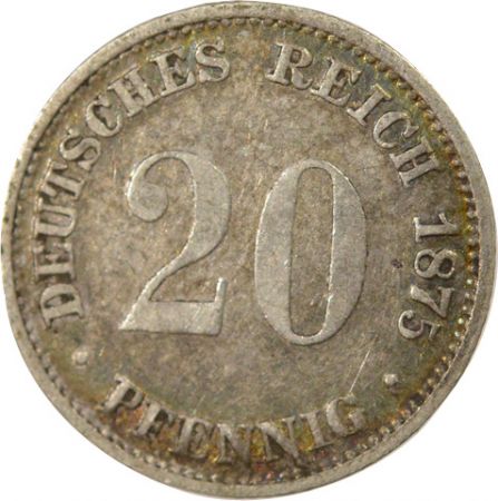 Allemagne Guillaume I - 20 Pfennig Argent - 1875 E Muldenhütten