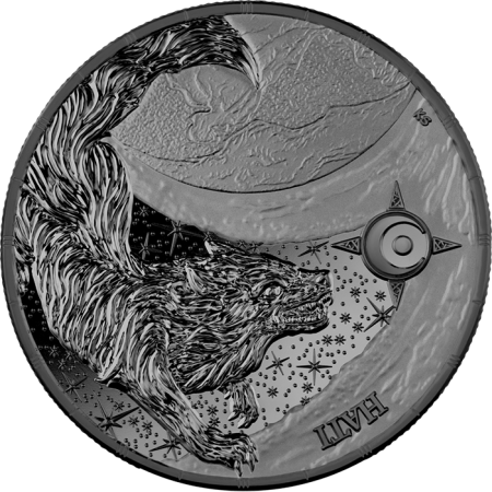 Allemagne Hati - 5 Marks Argent Ruthénium Germania 2024 (Ragnarök)