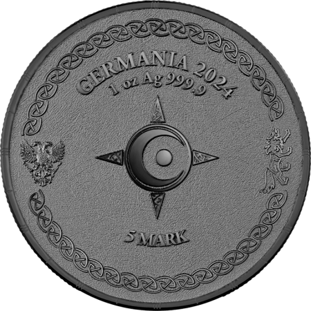 Allemagne Hati - 5 Marks Argent Ruthénium Germania 2024 (Ragnarök)