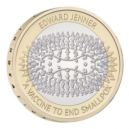 Angleterre 2 pounds - 20 ans de la mort d\'Edward Jenner - Charles III - BU - 2023