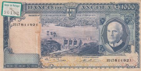 Angola 1000 Escudos - A. Tomas - barrage - 10-06-1970 - Série 25tT