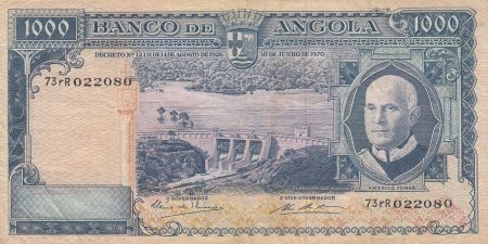 Angola 1000 Escudos - A. Tomas - barrage - 10-06-1970 - Série 73rR