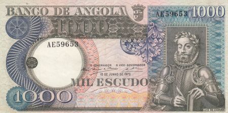 Angola 1000 Escudos - L. de Camoes - Cascade - 10-06-1973 - Série AE