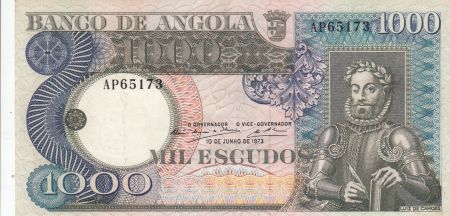 Angola 1000 Escudos - L. de Camoes - Cascade - 10-06-1973 - Série AP