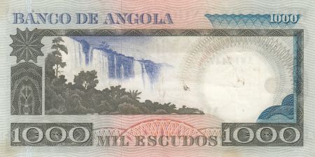 Angola 1000 Escudos - L. de Camoes - Cascade - 10-06-1973 - Série AW