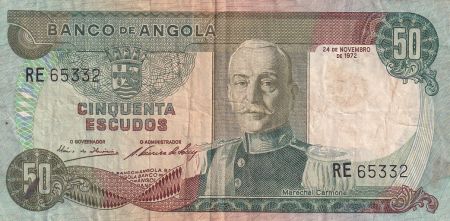 Angola 50 Escudos - M. Carmona - Café - 24-11-1972 - Séries diverses