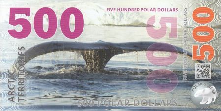 Antarctique et Arctique 500 Polar dollars, Baleine à bosse - 2017 - Billet fantaisie