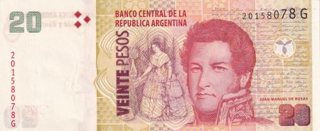 Argentine 20 Pesos - Juan Manuel De Rosas - Bateaux - ND (2003) - Série G