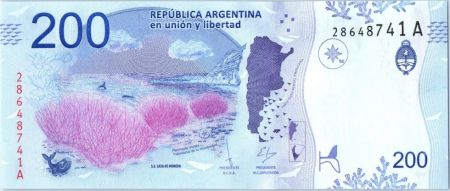 Argentine 200 Pesos Baleine - Nouvelles séries - 2016