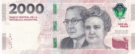 Argentine 2000 Pesos - Ramon Carillo et Cecilia Grierson - 2023 - Lettre E