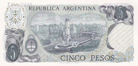 Argentine 5 Pesos, Général Belgrano - 1974-1976 - Série B