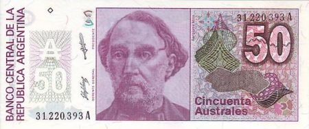 Argentine 50 Australes Bartolomé Mitre - Liberté