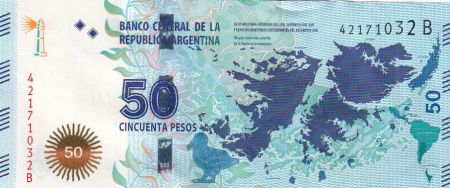 Argentine 50 Pesos - Iles Malouines - Cavalier - ND (2015) - Série B