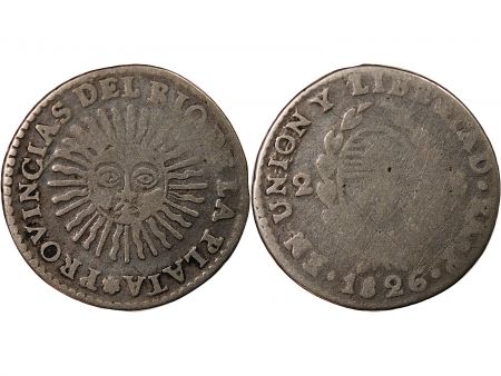 Argentine ARGENTINE  RIO DE LA PLATA - 2 SOLES ARGENT 1826