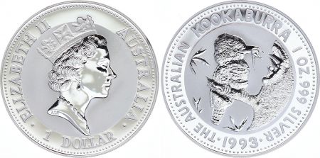 Australie 1 Dollar Elisabeth II - Kookaburra Once Argent 1993