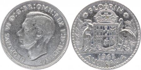 Australie 1 Florin George VI - Argent - 1943