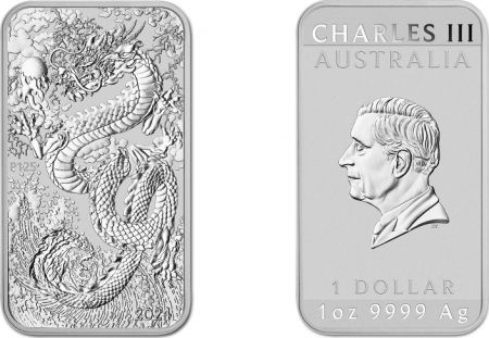 Australie 1 Once Argent Rectangle - Dragon 2024