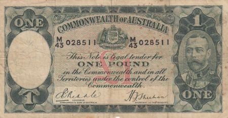 Australie 1 pound - George V - Bergers - 1933-1938