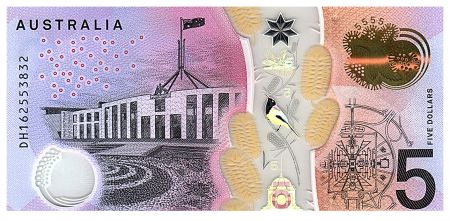 Australie 5 Dollars Elisabeth II - Parlement - 2016 Polymer - Série DH