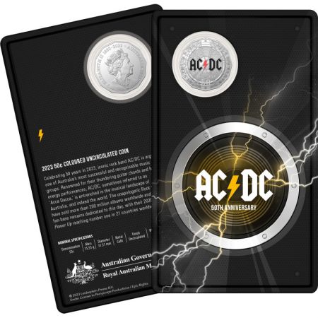 Australie 50 ans d\'AC/DC - Coincard - 50 Cents 2023 - Couleur