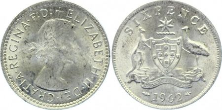 Australie 6 Pence Elizabeth II - 1962