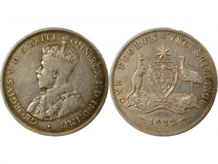 Australie AUSTRALIE, GEORGE V - FLORIN ARGENT 1912 LONDRES