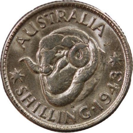 Australie AUSTRALIE, GEORGE VI - SHILLING ARGENT 1943 S SAN FRANCISCO