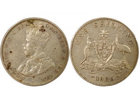 Australie George V - 1 Shilling Argent - 1936 Londres