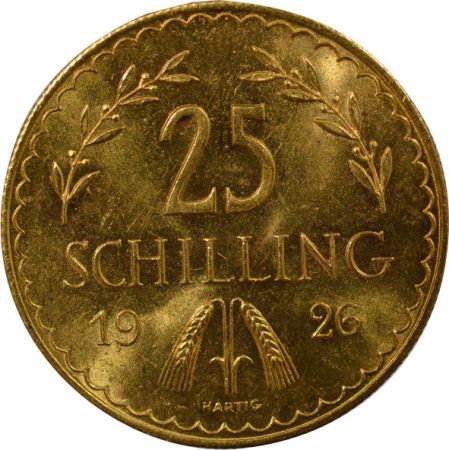 Autriche 25 Schilling Or - 1926 Vienne