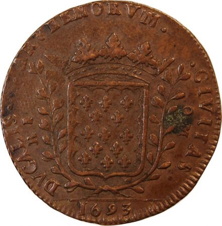 AUVERGNE  Prévôt de la monnaie de Riom  JETON cuivre 1693