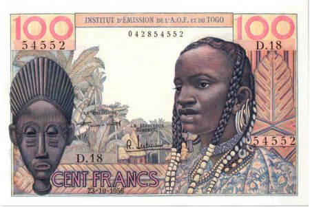 B A O 100 Francs Masque - 1956 - D.18 54552