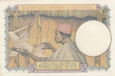 B A O 5 Francs - Caféier - Tisseran - 10-03-1938 - Série F.5977 - P.21