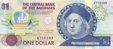 Bahamas 1 Dollar C. Colomb - Oiseaux